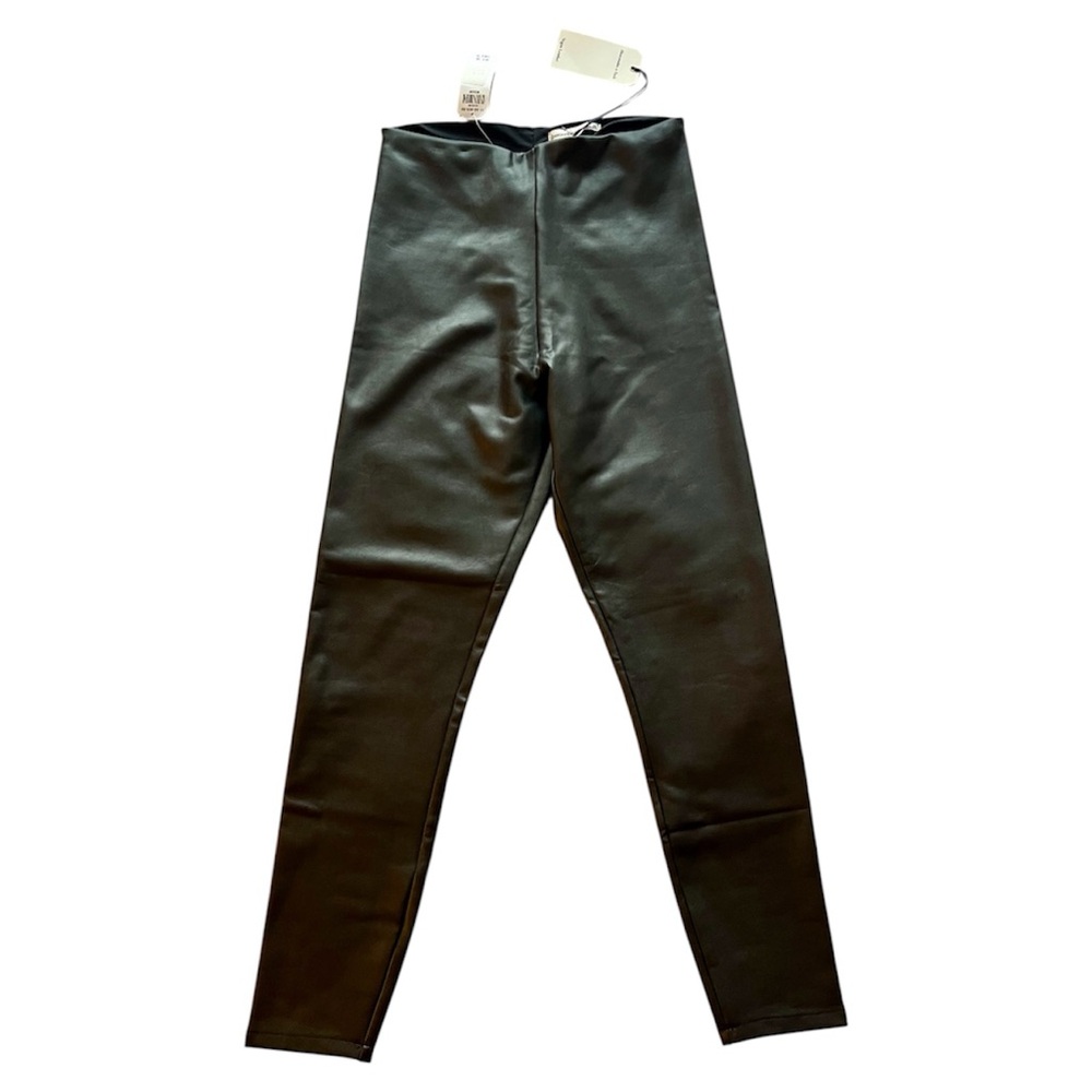 NWT Abercrombie and Fitch Black Faux Leather Leggings